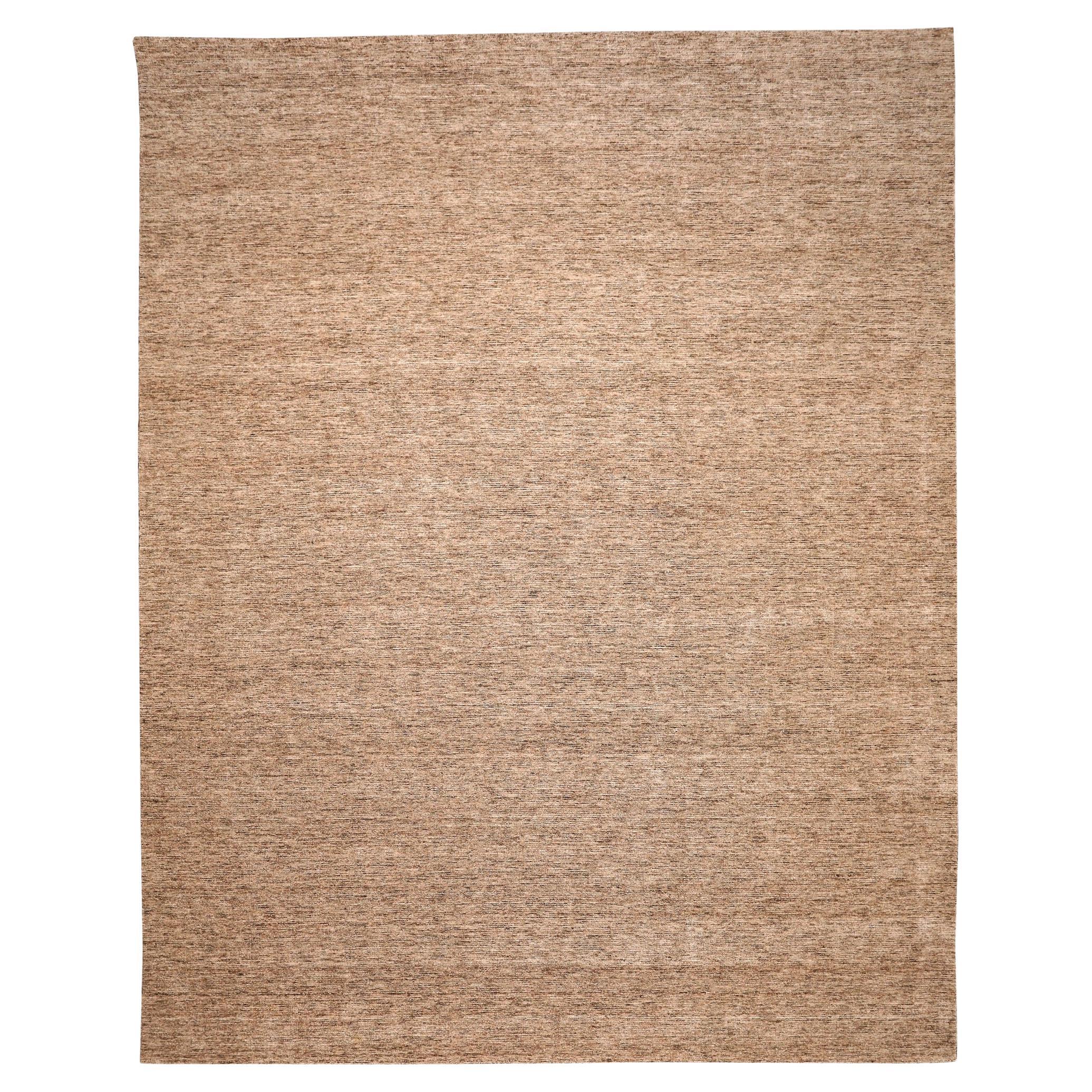 India Solid Over Size Rug - Wool Brown Design - 93704