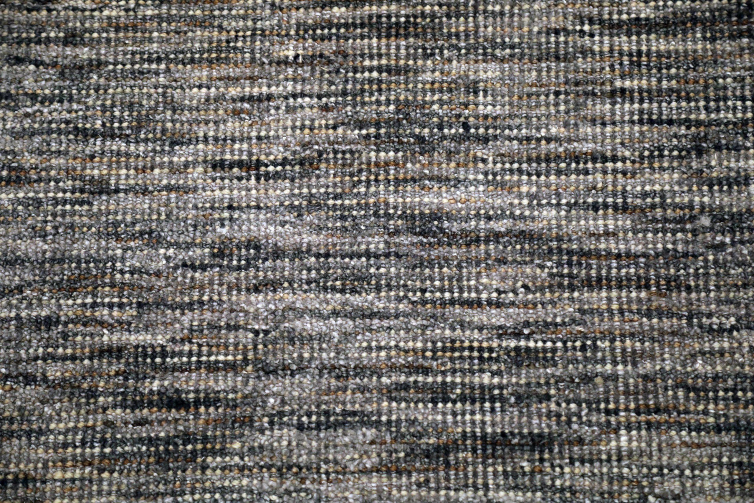India Solid Over Size Rug - Wool Brown Ivory Design - 93709 In Excellent Condition For Sale In Dallas, TX