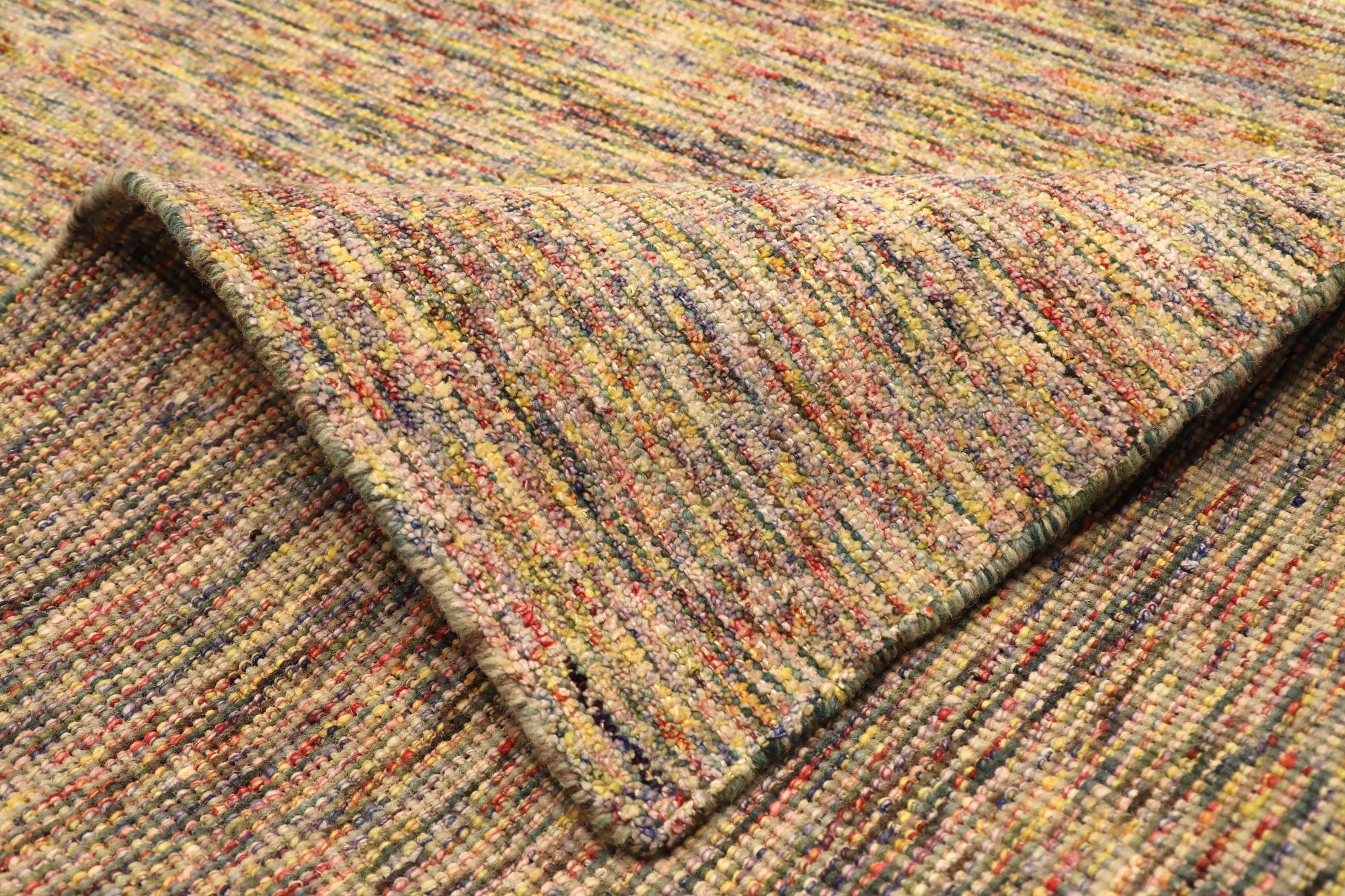 Indien Solid Over Size Teppich - Wolle Elfenbein Rot Gelb Design - 93703 im Zustand „Hervorragend“ im Angebot in Dallas, TX