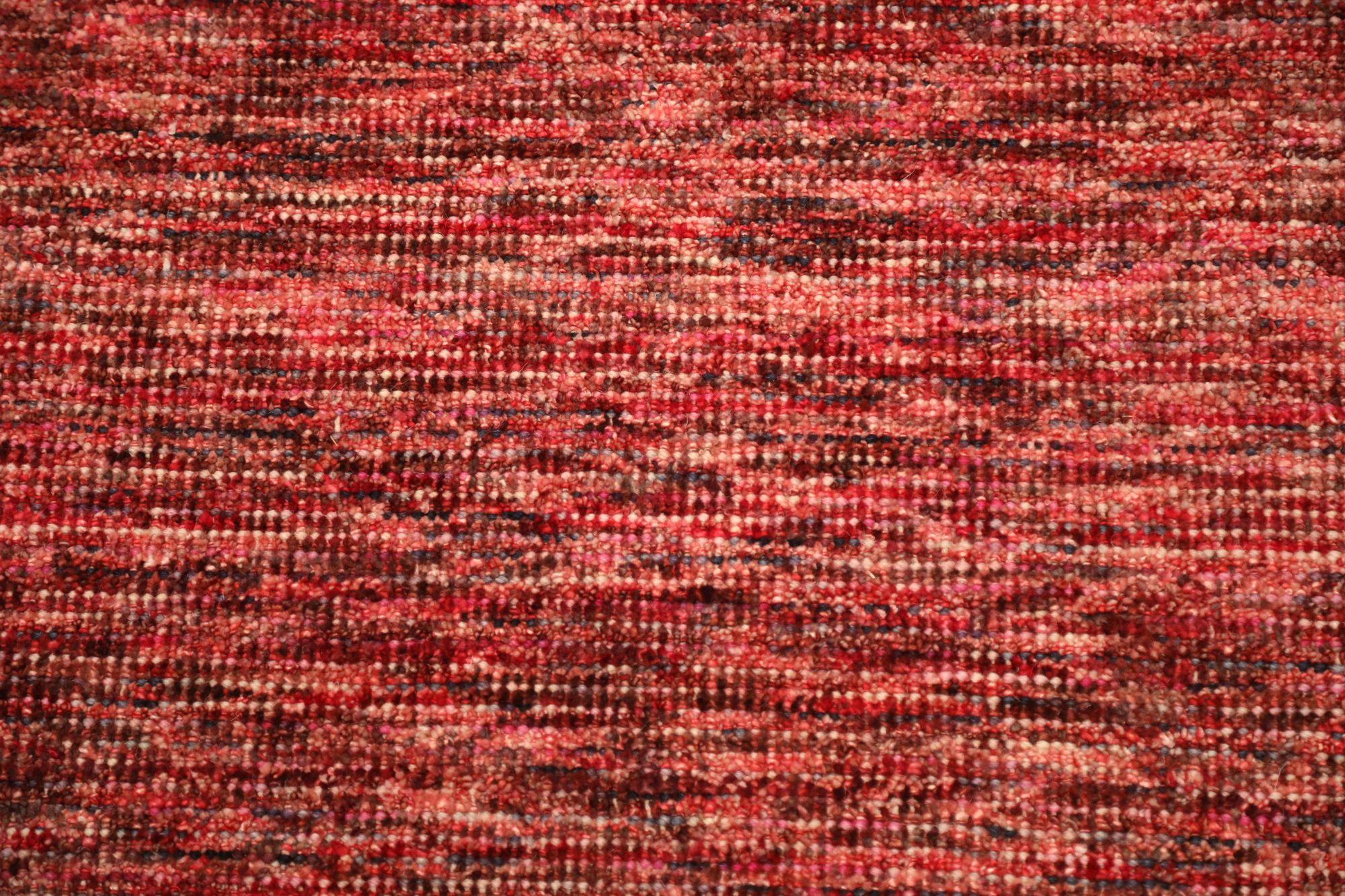 Indiano Tappeti quadrati solidi dell'India - Lana, design rosa e rosso - 93705 in vendita