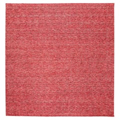 India Solid Square Area Rugs - Wool Pink Red Design - 93705