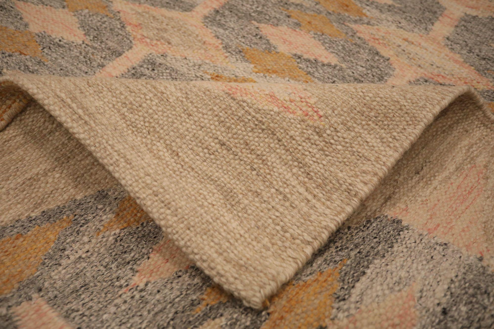 India Swedish Collection Teppiche - Wolle Braun Grau Elfenbein - 93424 im Zustand „Hervorragend“ im Angebot in Dallas, TX