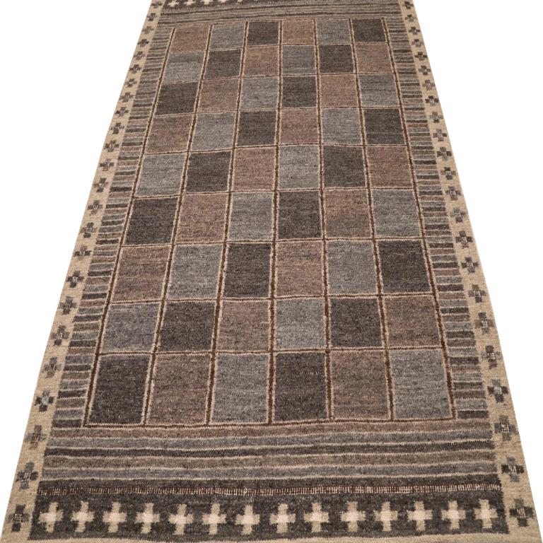 Colección India Sueca Alfombras - Lana Marrón Gris Marfil - 96244 Indio en venta