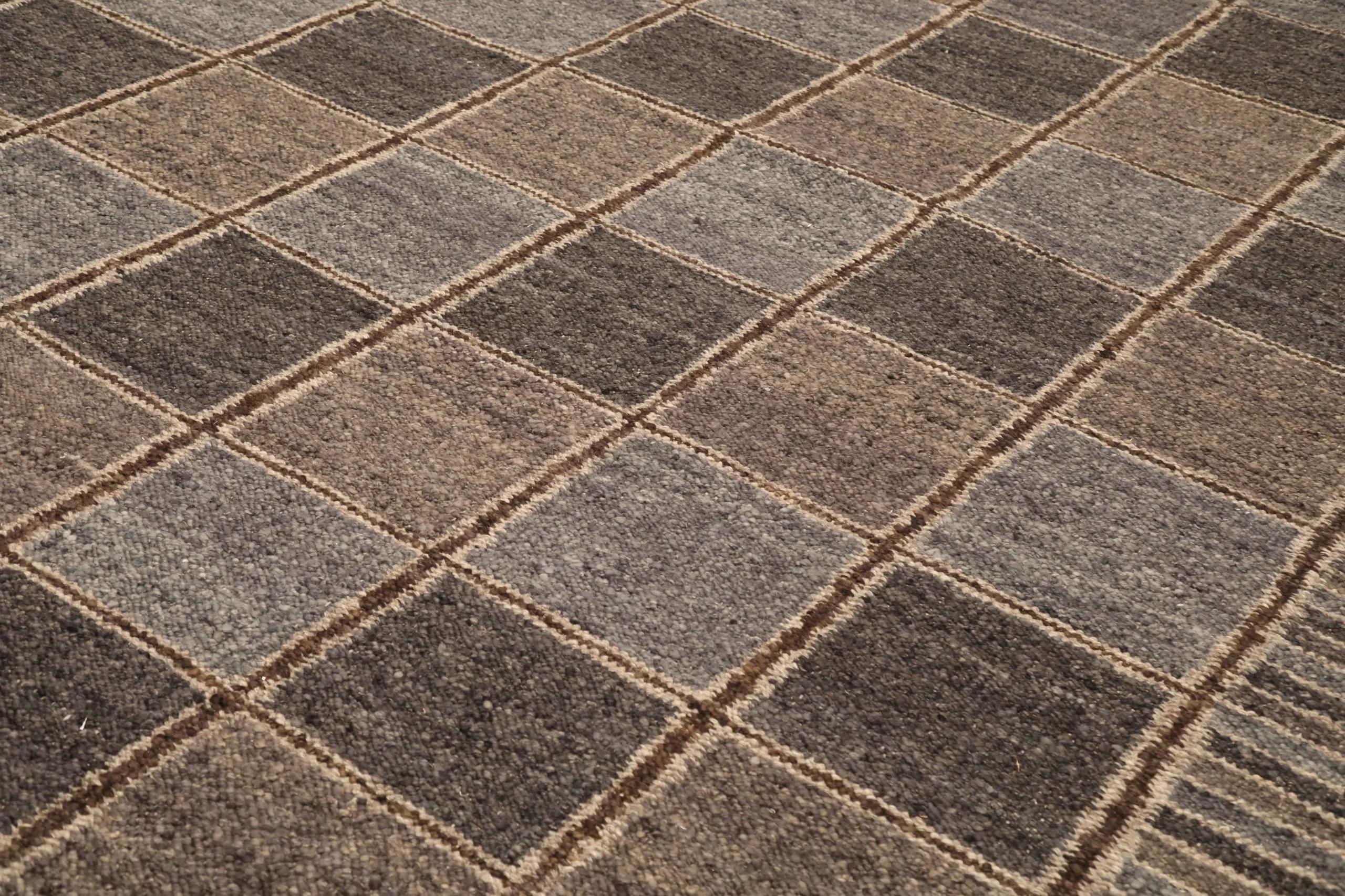 Colección India Sueca Alfombras - Lana Marrón Gris Marfil - 96244 Anudado a mano en venta