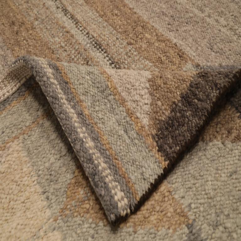 India Swedish Collection Teppiche - Wolle Braun Grau Elfenbein - 96255 (Indisch) im Angebot