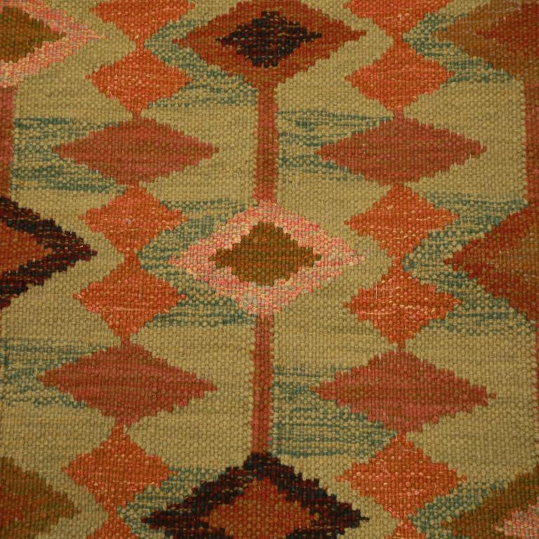 Moderno Tappeti India Swedish Collection - Lana Marrone Verde Arancione - 96247 in vendita