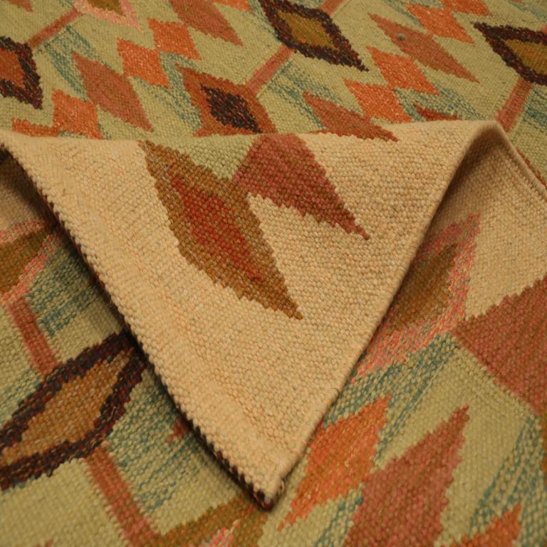 Indiano Tappeti India Swedish Collection - Lana Marrone Verde Arancione - 96247 in vendita