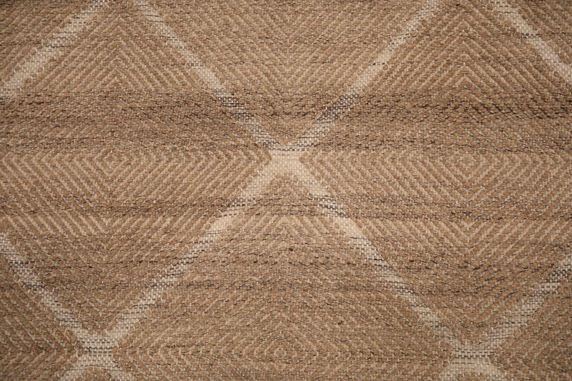 India Swedish Collection Teppiche - Wolle Brown Elfenbein Design - 93432 (Moderne) im Angebot