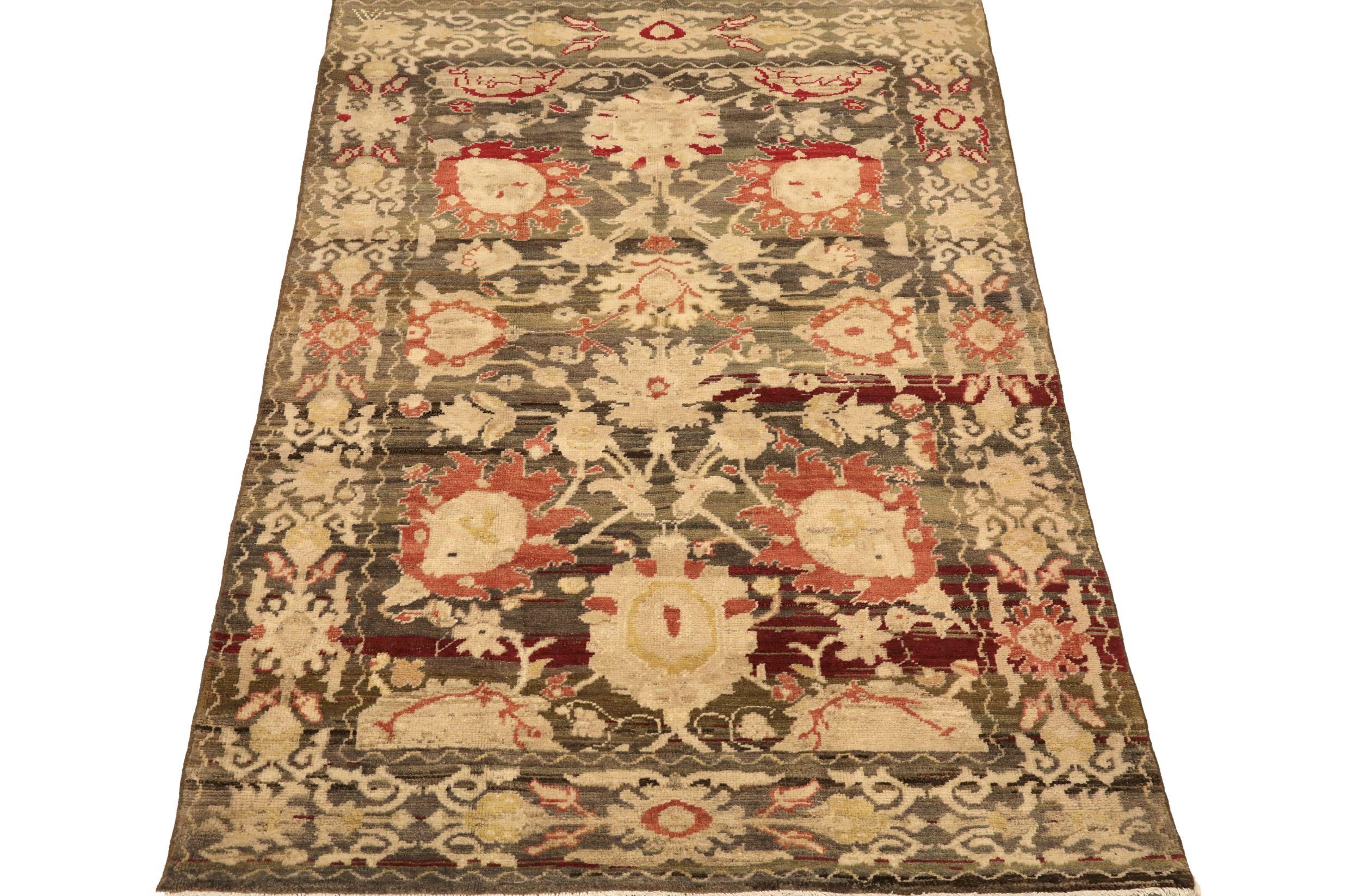 Colección India Sueca Alfombras - Lana Marrón Marfil Rojo - 93414 Moderno en venta