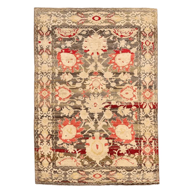 India Swedish Collection Flächenteppiche - Wolle Braun Elfenbein Rot - 93414