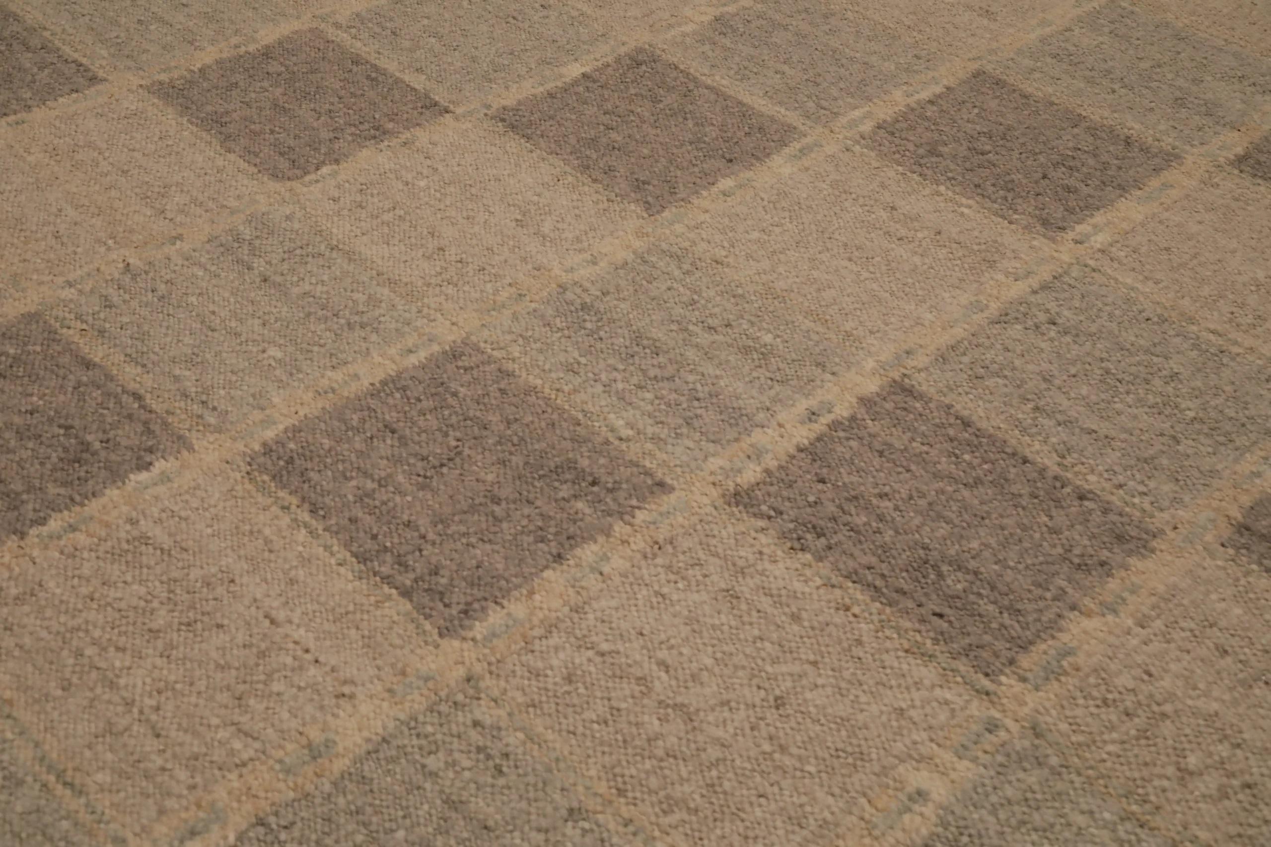 Indiano Tappeti India Swedish Collection - Lana Marrone Avorio Taupe - 96240 in vendita