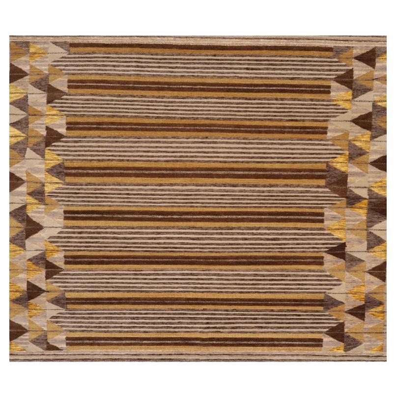 India Swedish Collection Tapis de sol - Laine Brown Ivoire Jaune - 96254