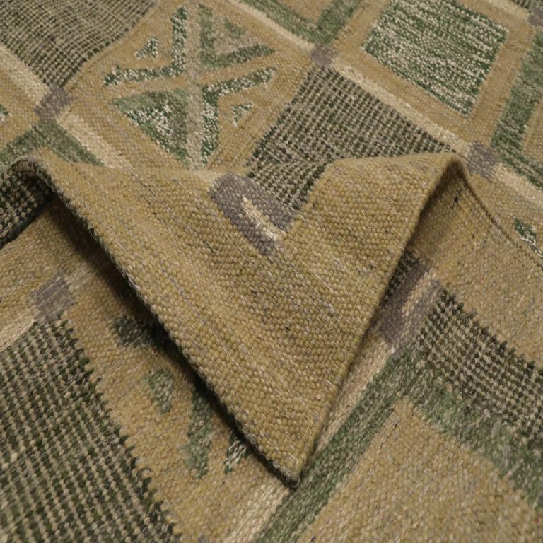 Indiano Tappeti India Swedish Collection - Lana Verde Avorio Taupe - 96241 in vendita