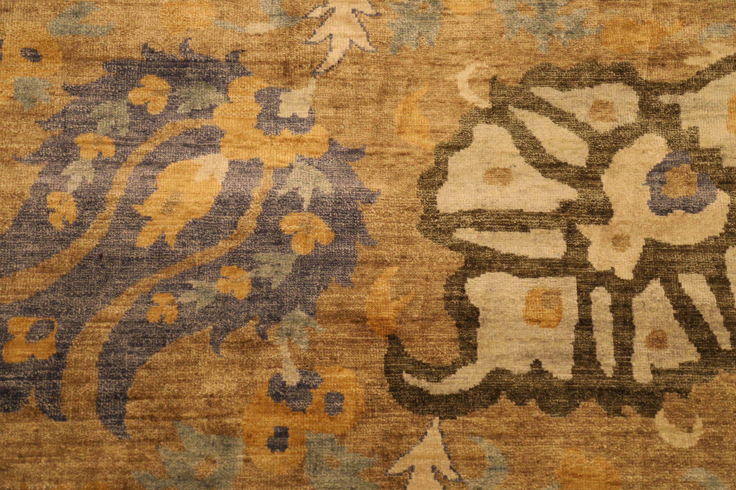 Indien Tabriz Bereich Teppiche - Wolle Blau Braun Elfenbein Design - 93845 (Indisch) im Angebot
