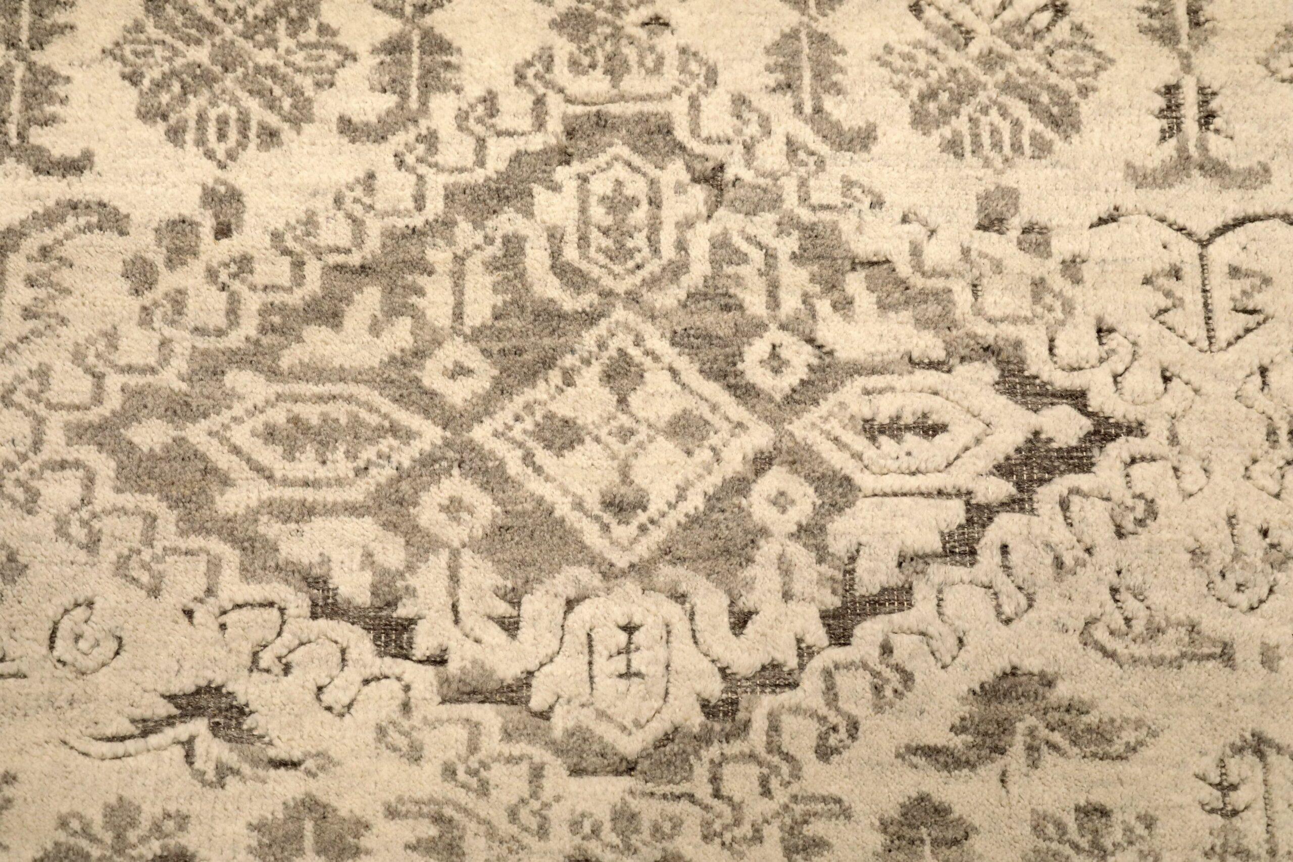 Tappeti India Transitional Area Rugs - Lana Marrone Avorio Design - 96574 In condizioni ottime in vendita a Dallas, TX