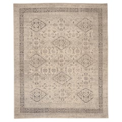 India Transitional Area Rugs - Wool Brown Ivory Design - 96574