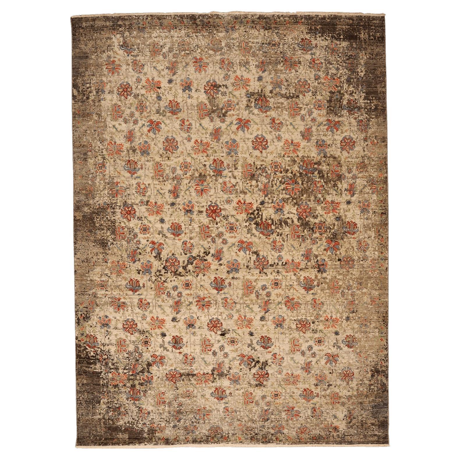 Tappeti India Transitional Area Rugs - Wool Ivory Design - 96551