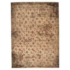India Transitional Area Rugs - Wool Ivory Design - 96551