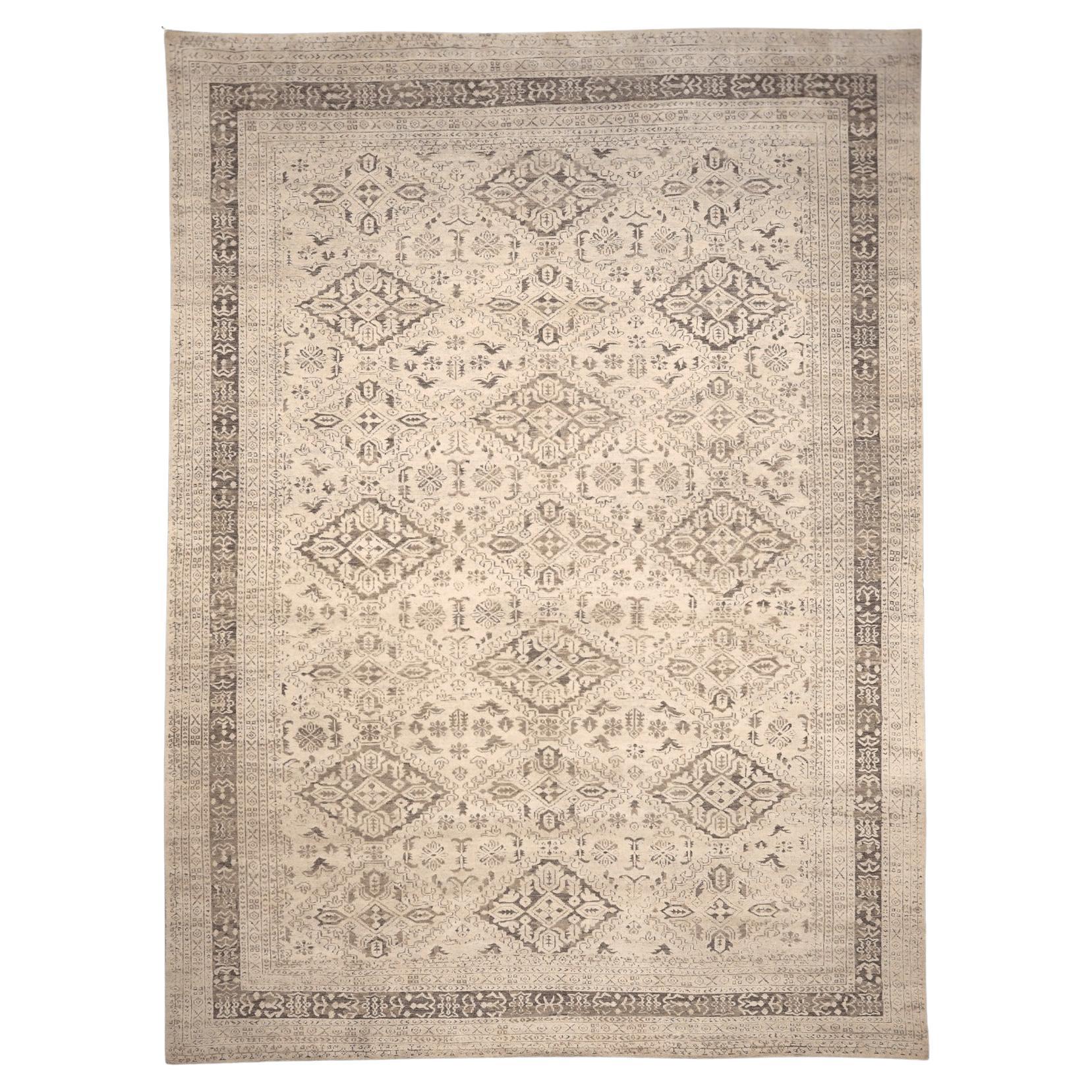 Tappeto India Transitional Over Size - Design Lana Avorio - 96575 in vendita