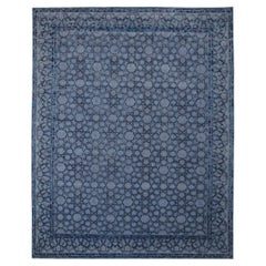India Vitadvice Over Size Rug Circa 1990 - Wool Blue Navy Blue Design - 91786