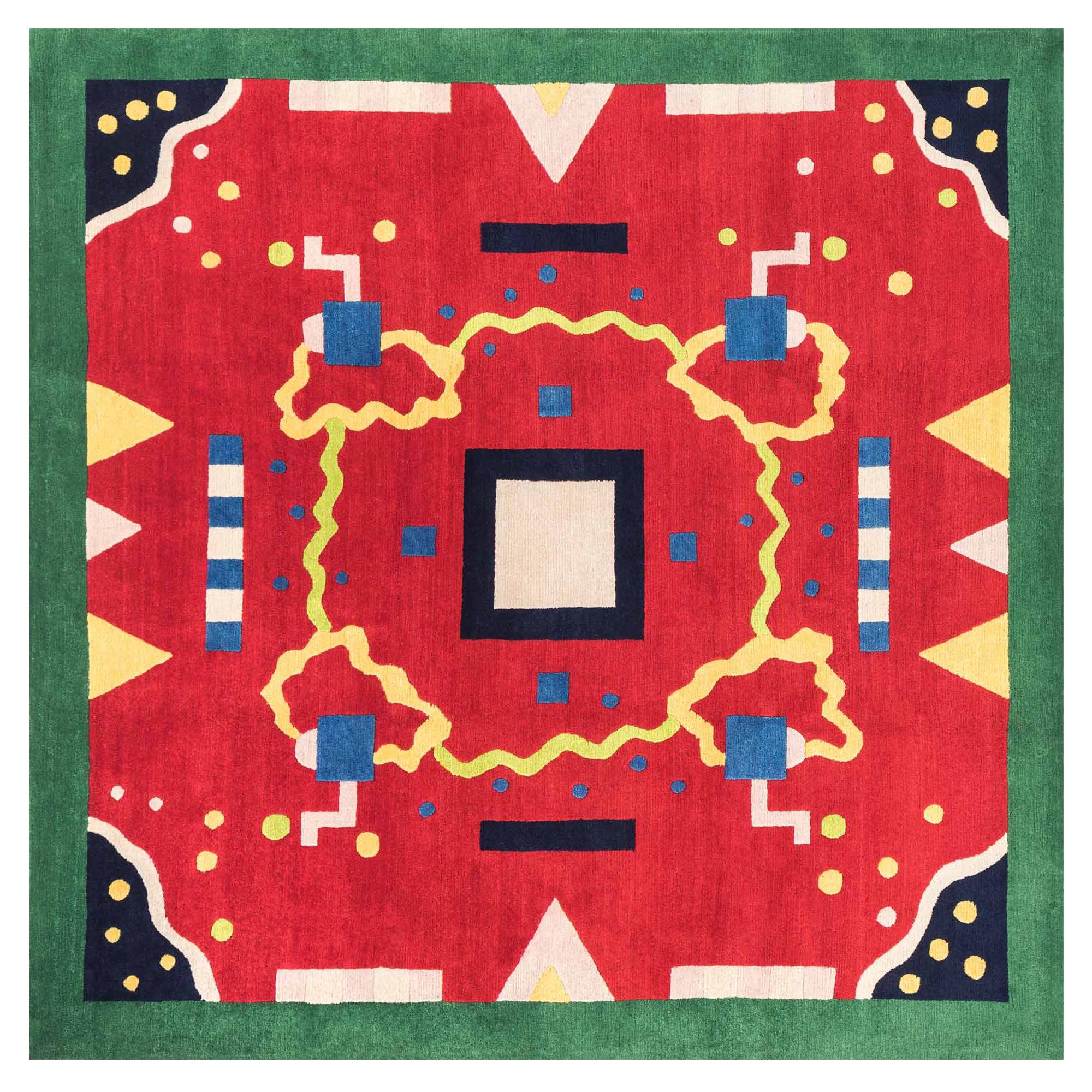 Tapis en laine indienne de George J. Sowden pour la collection Post Design/Memphis en vente