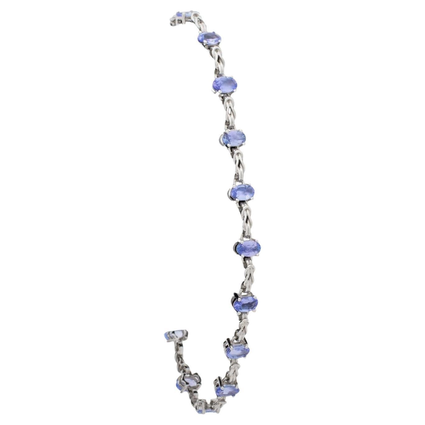 Indian 14K White Gold Tanzanite Bracelet