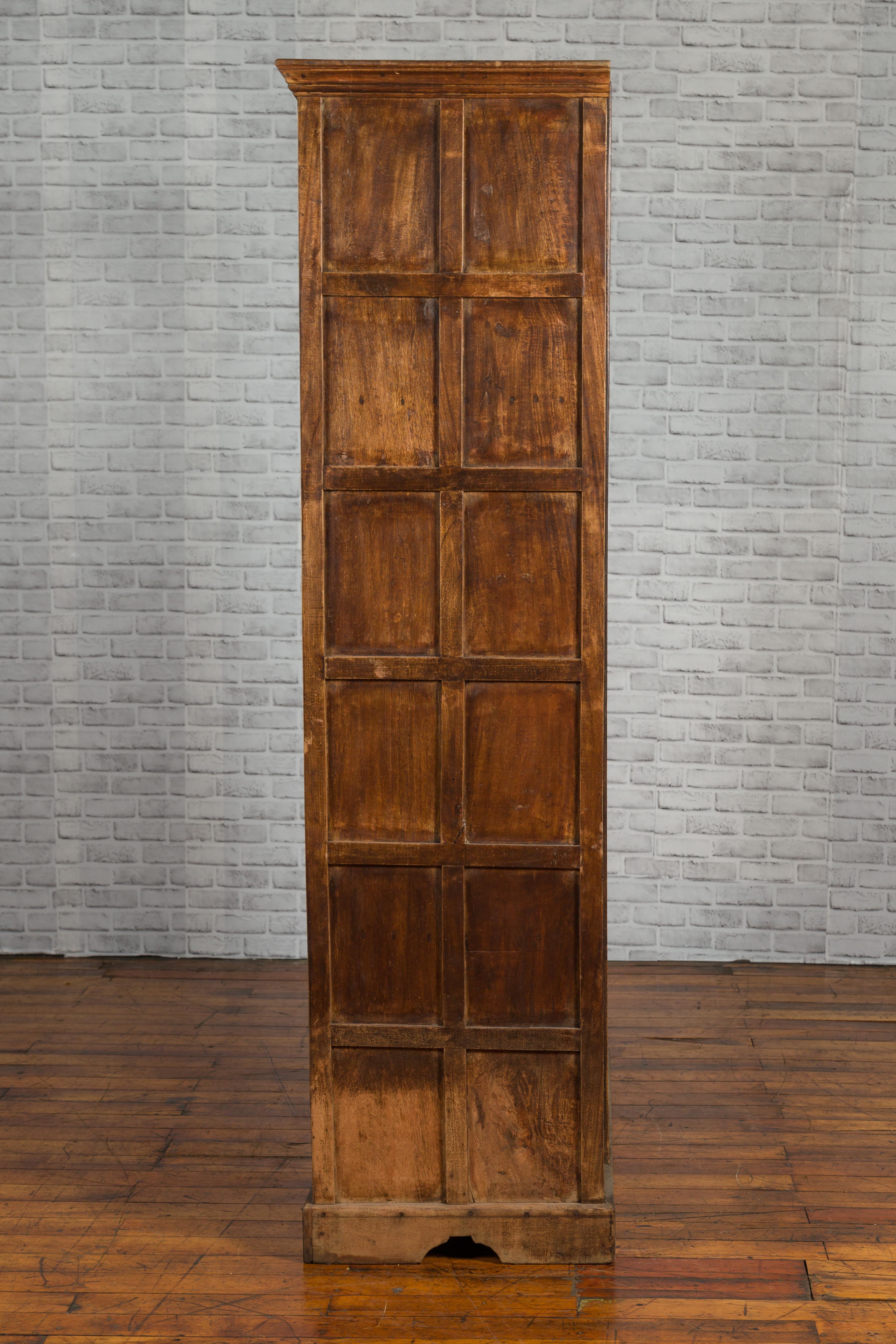 Indian 19th Century Carved Sheesham Wood Cabinet with Iron Hardware from Gujarat In Good Condition In Yonkers, NY