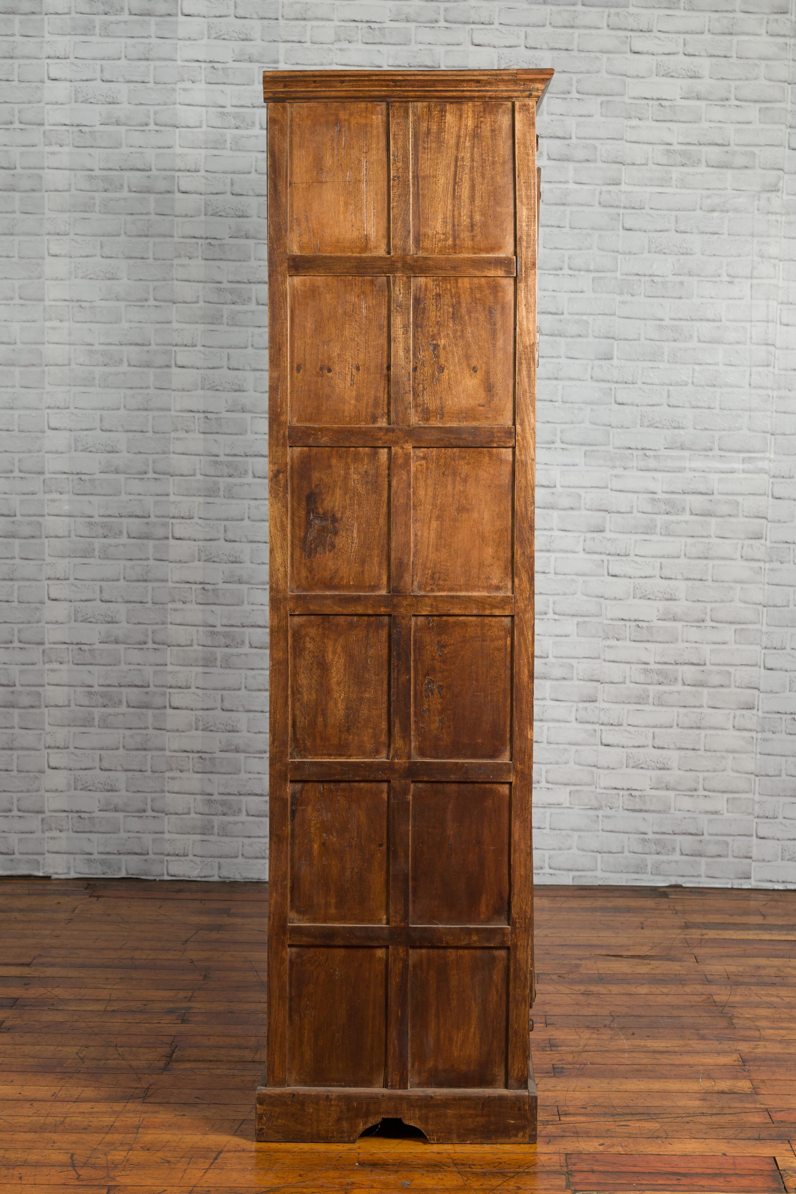 Indian 19th Century Carved Sheesham Wood Cabinet with Iron Hardware from Gujarat 2