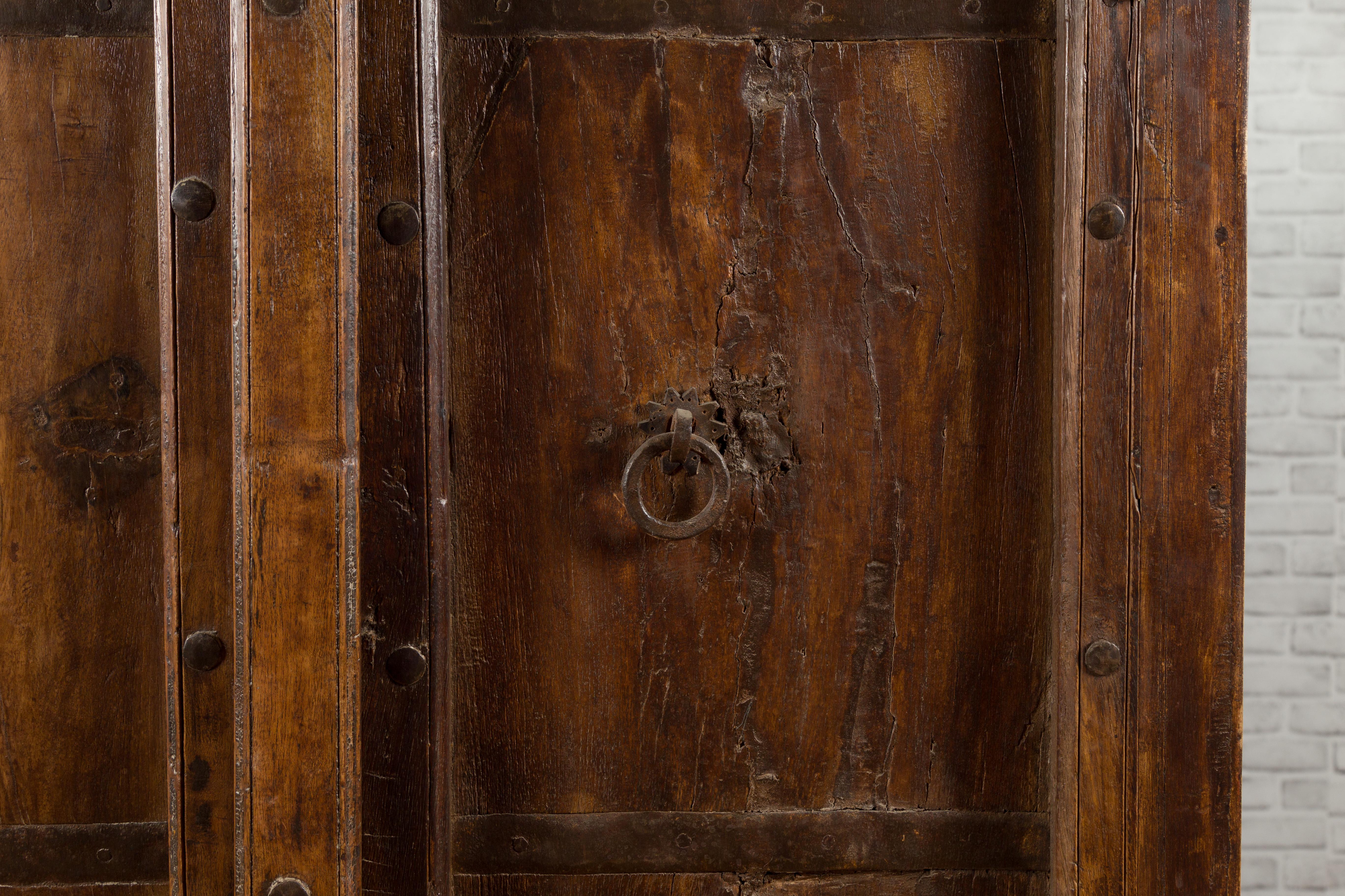 Indian 19th Century Carved Sheesham Wood Cabinet with Iron Hardware from Gujarat 3