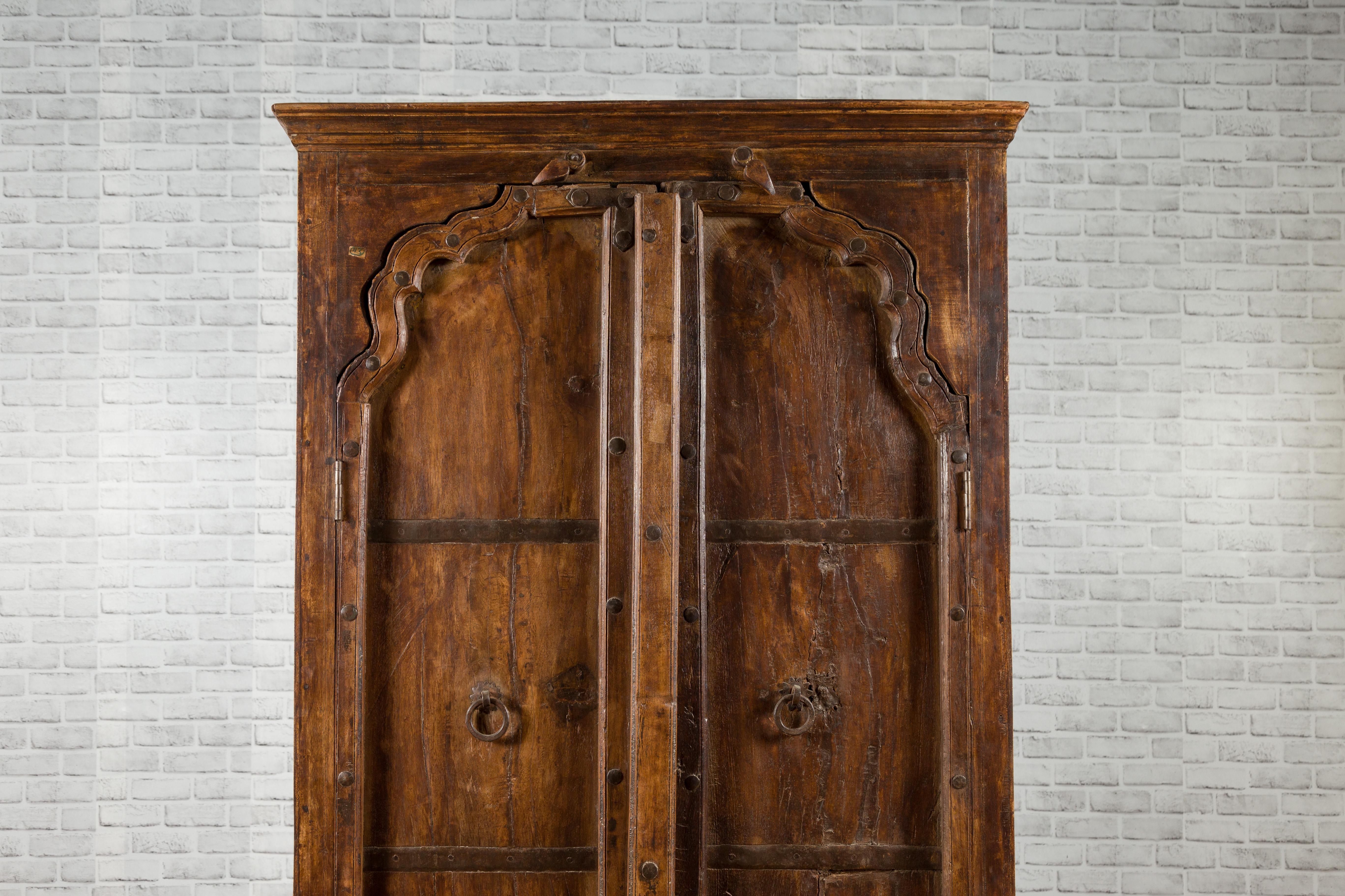 Indian 19th Century Carved Sheesham Wood Cabinet with Iron Hardware from Gujarat 5