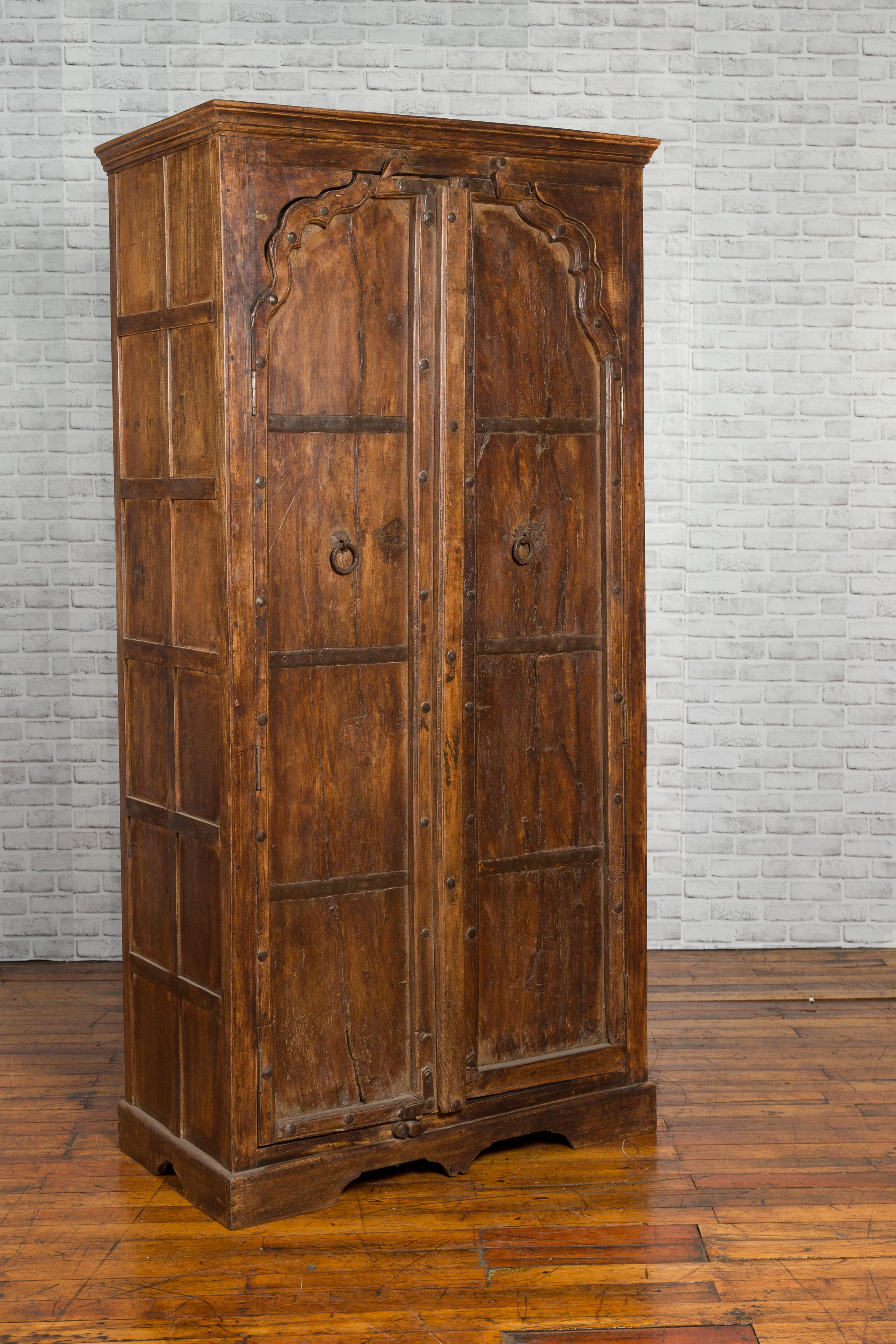 Indian 19th Century Carved Sheesham Wood Cabinet with Iron Hardware from Gujarat 6