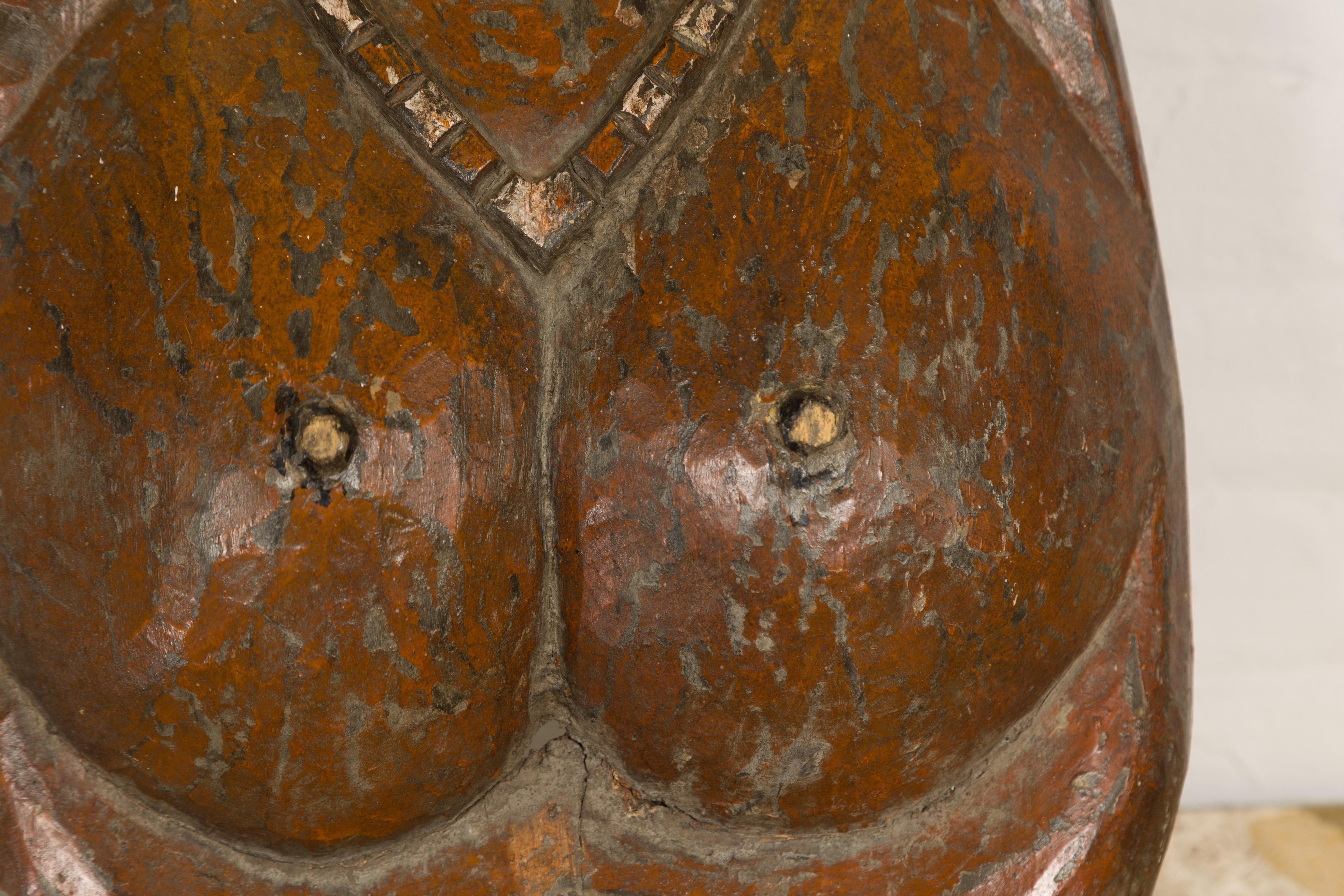 Bois Masque de buste de cérémonie en bois du 19ème siècle en vente