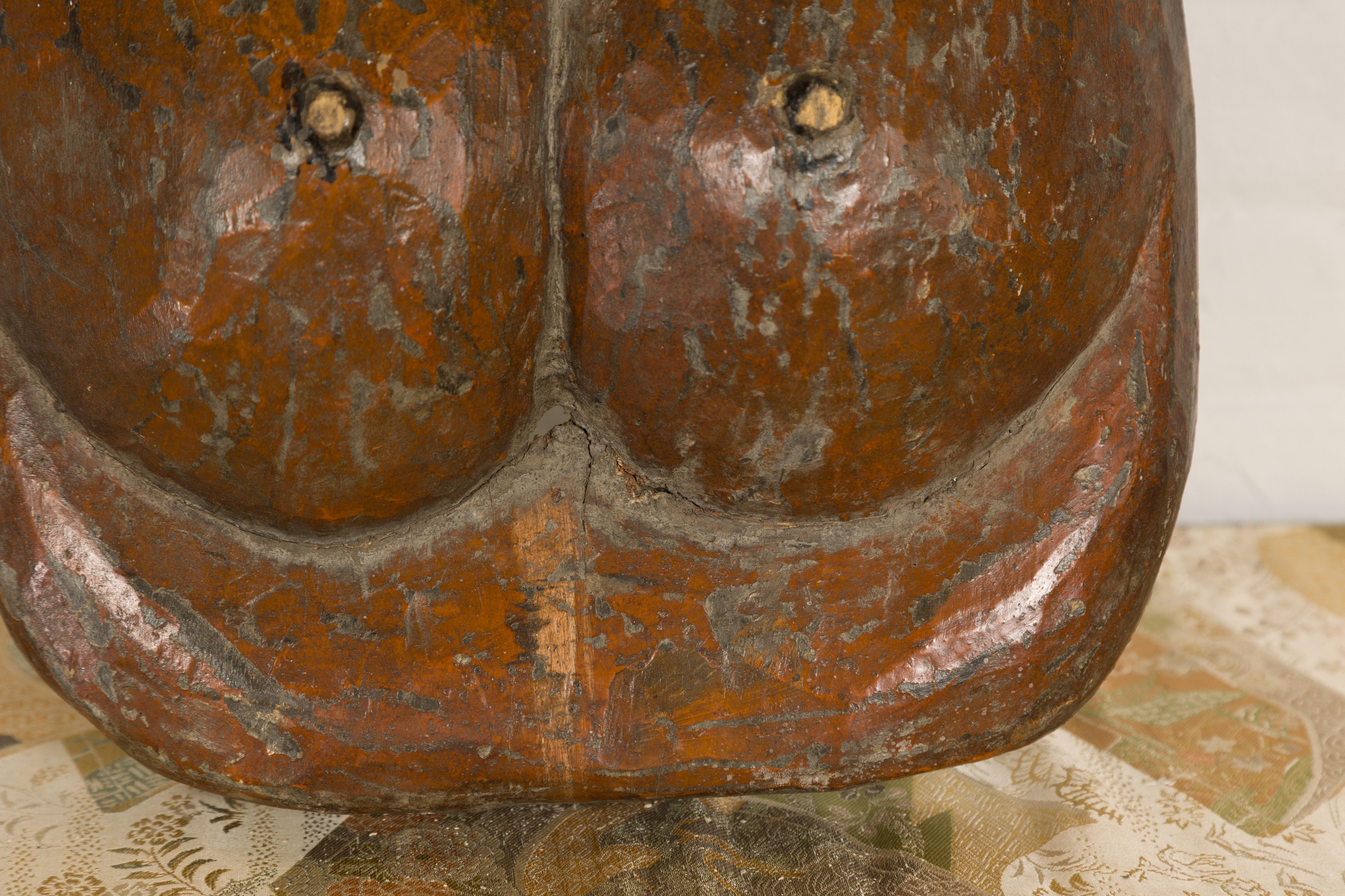 Masque de buste de cérémonie en bois du 19ème siècle en vente 1