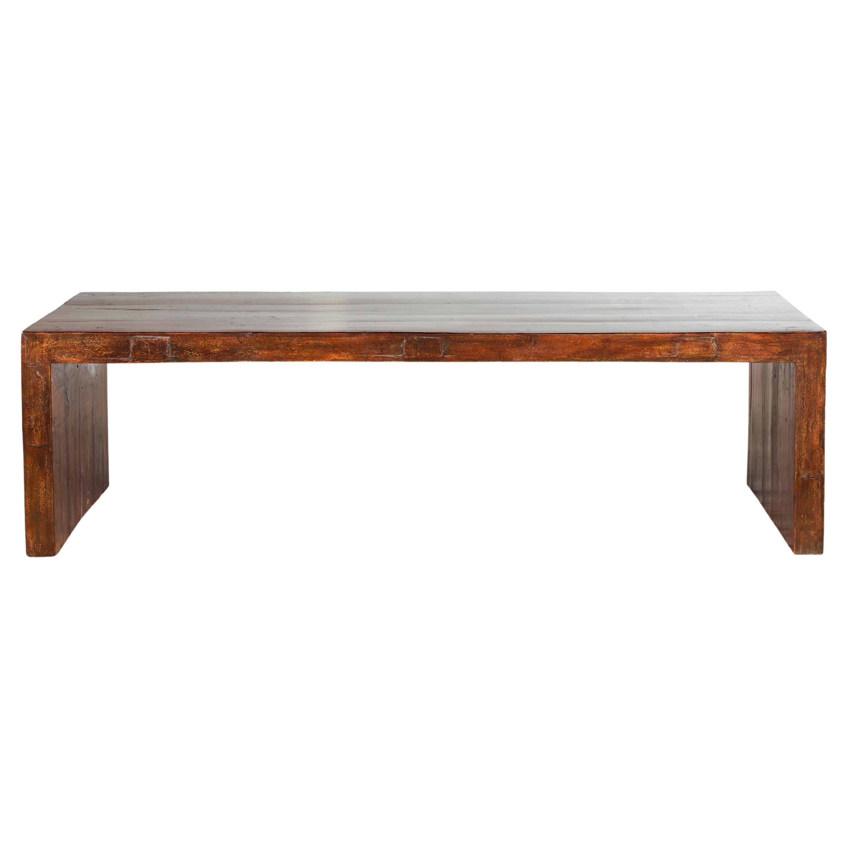 Table d'autel indienne du 19ème siècle avec motif de peau de serpent sous glaçure en vente