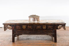 Indian 19th Century Round Silver Plated Copper Box with Incised Motifs