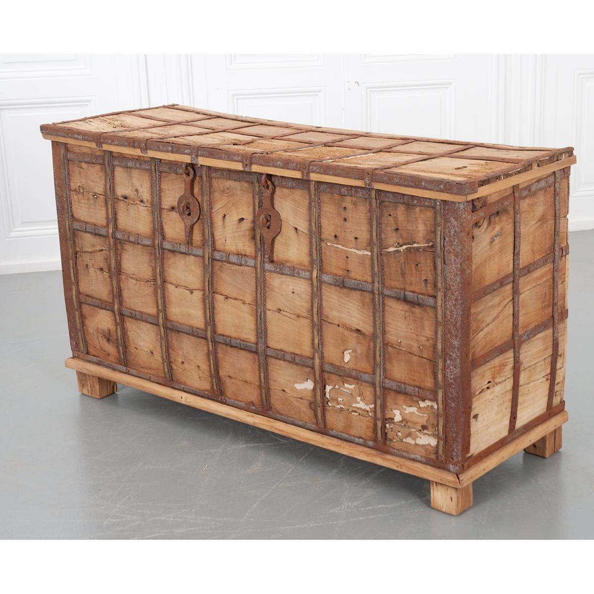 Indian 19th Century Teak and Iron-Bound Trunk 7