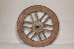 Indian 19th Century Wood and Metal Cart Wheel with Rustic Character