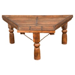 Indian 19th Century Wood Bullock Cart Converted to a Table