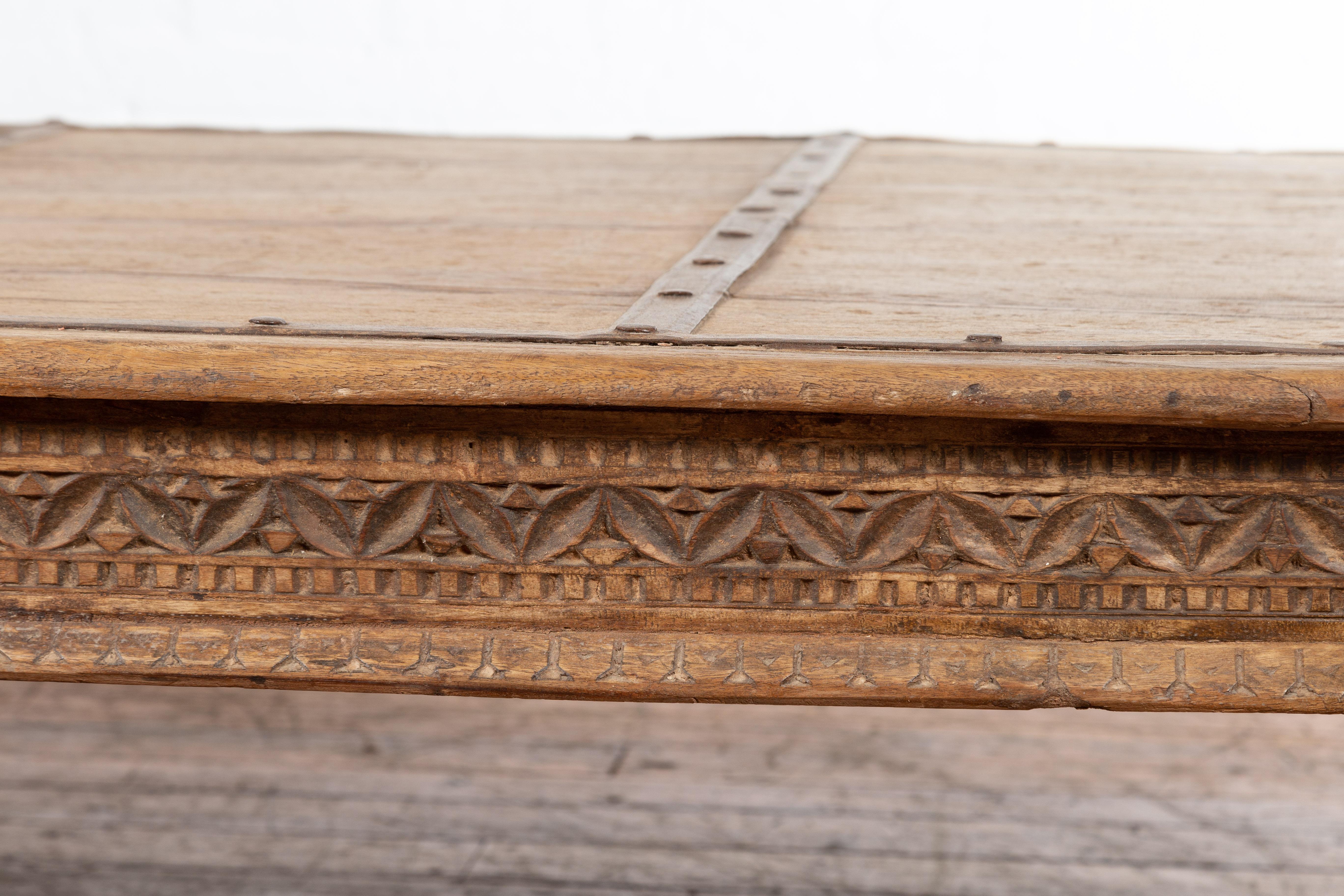 Indian 19th Century Wooden and Iron Courtyard Door Made into a Coffee Table 5