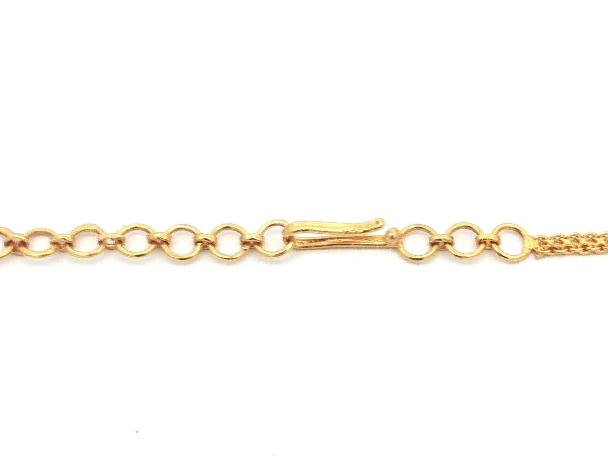 Cabochon Collana indiana regolabile con cabochon di rubino graduato in oro giallo 22k in vendita