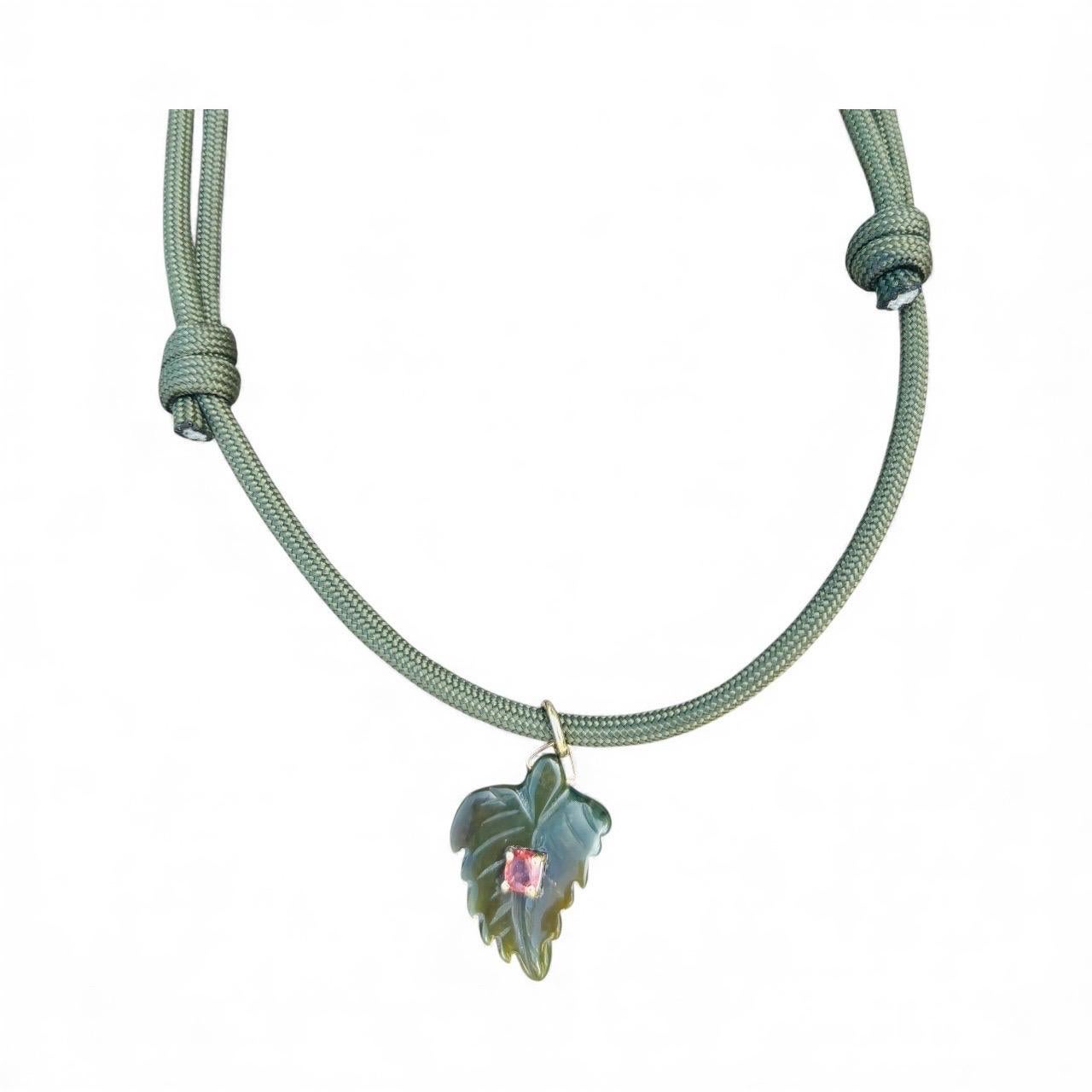 Collana di agata indiana e spinello con oro 14k in vendita 2