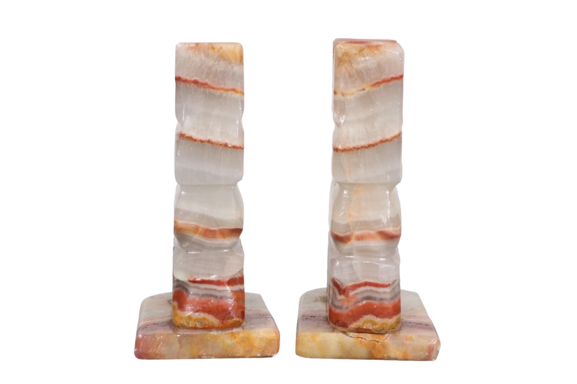 Indian Agate Bookends, Pair  2