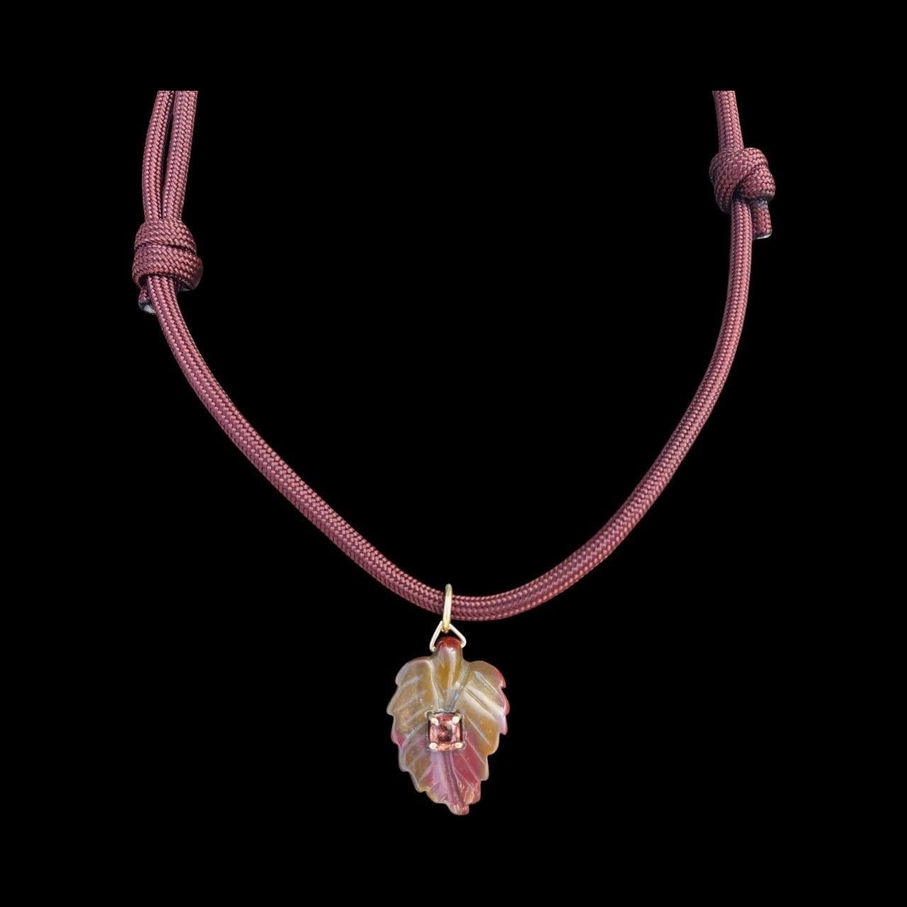 Collana di agata indiana e spinello con oro 14k in vendita 5