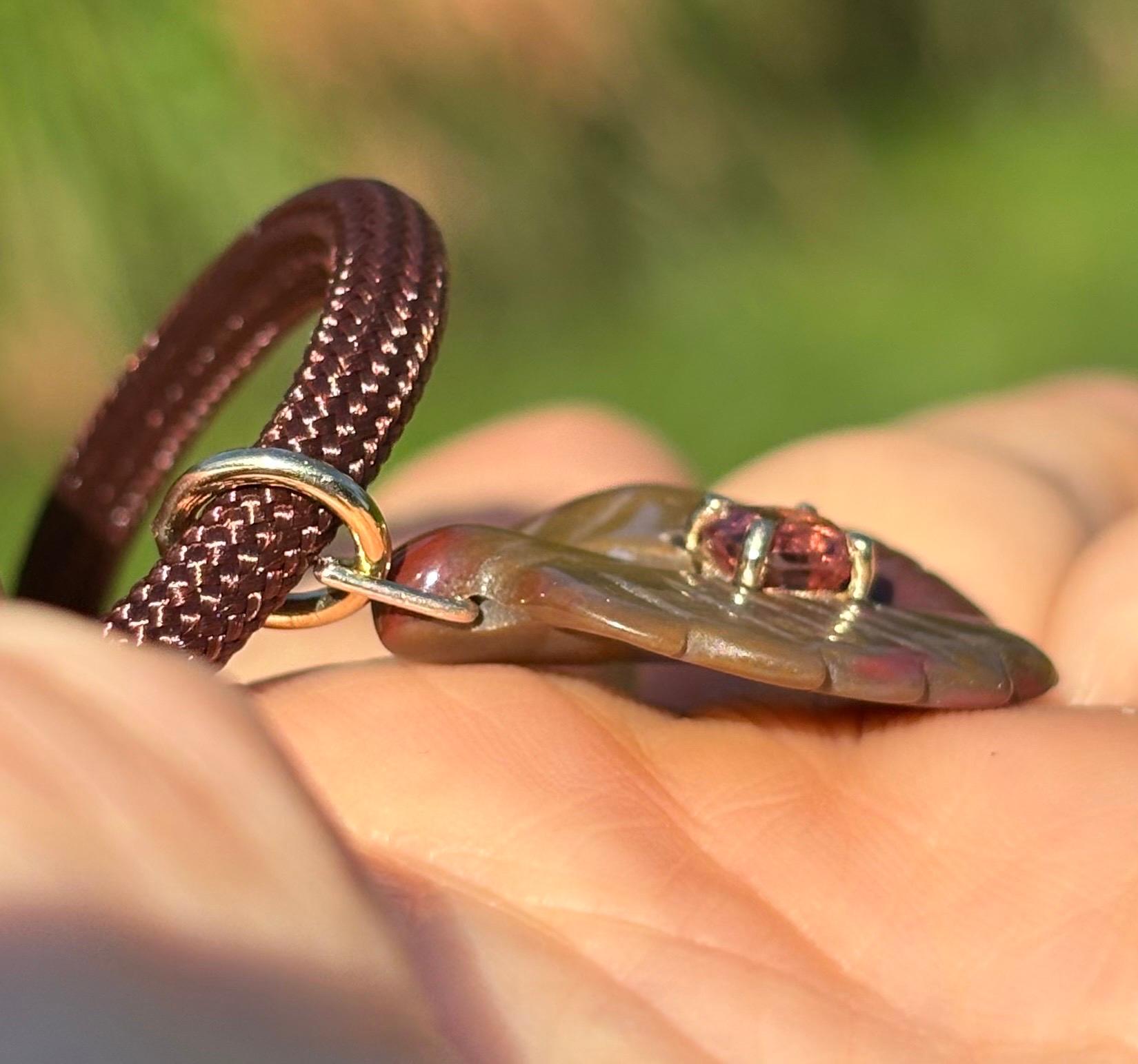 Collana di agata indiana e spinello con oro 14k in vendita 6