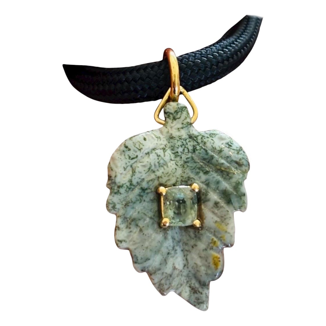 Indischer Achat & Spinell Halskette mit 14k Gold im Angebot
