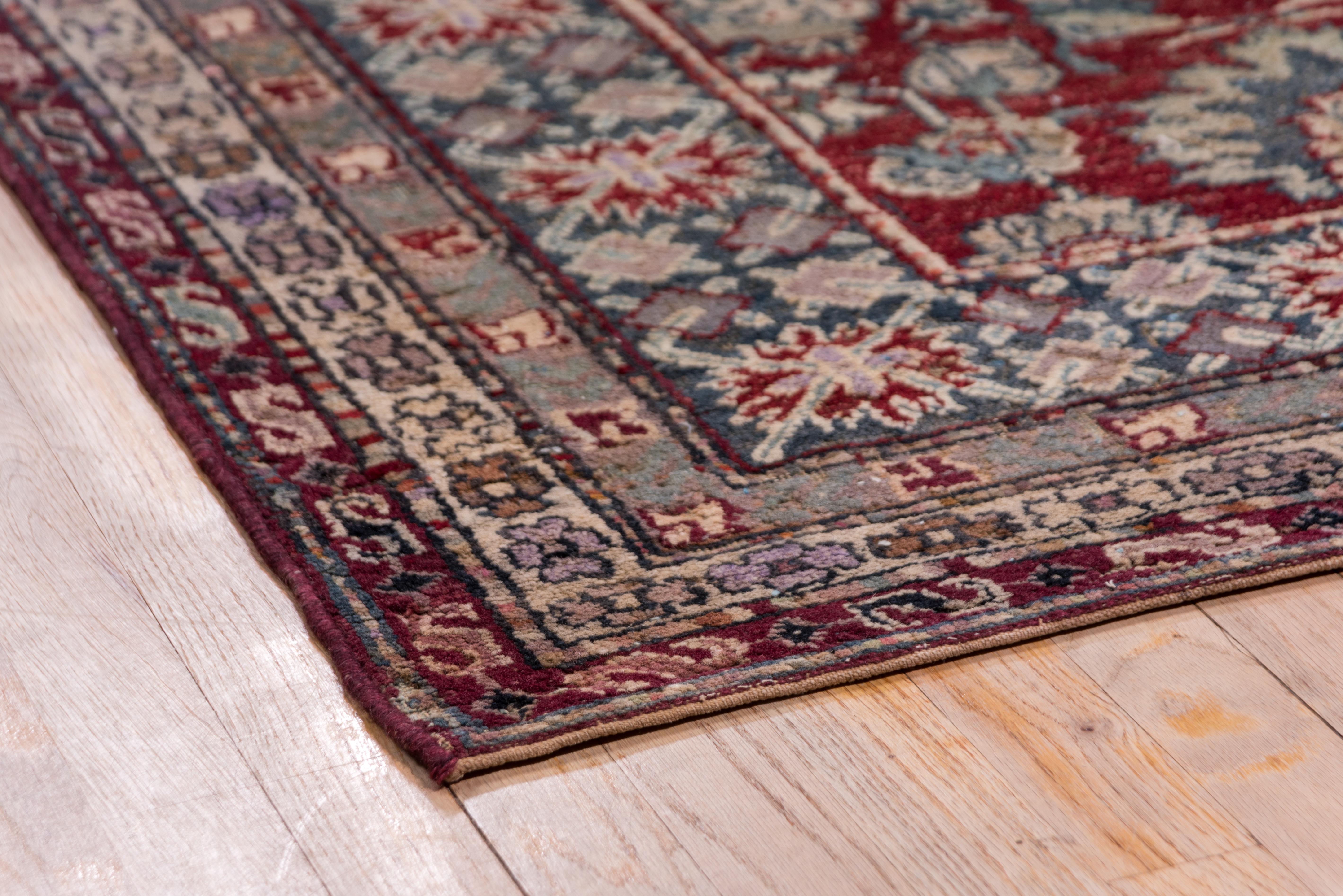 Indian Agra Carpet, Burgundy Field 5