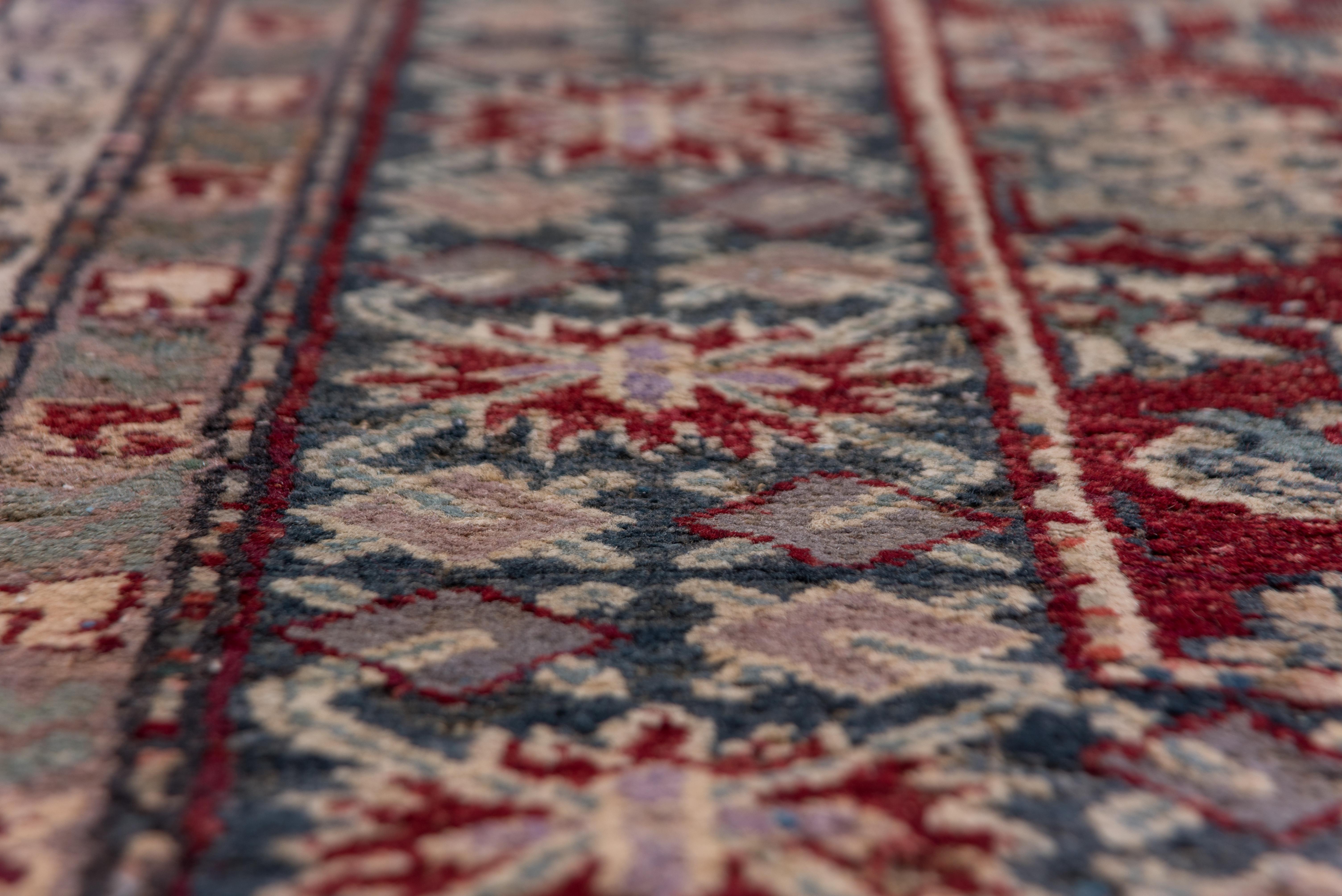 Indian Agra Carpet, Burgundy Field 1