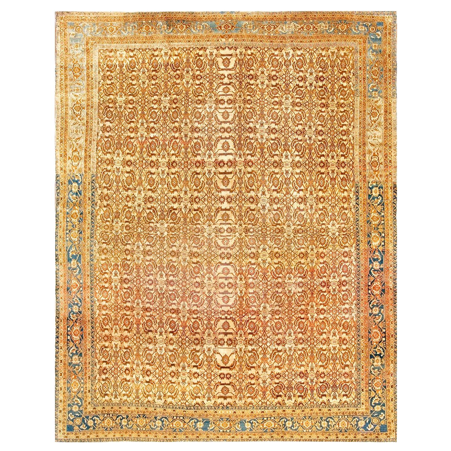 Tapis Agra du début du 20e siècle ( 9' x 11'4" - 275 x 345 ) en vente