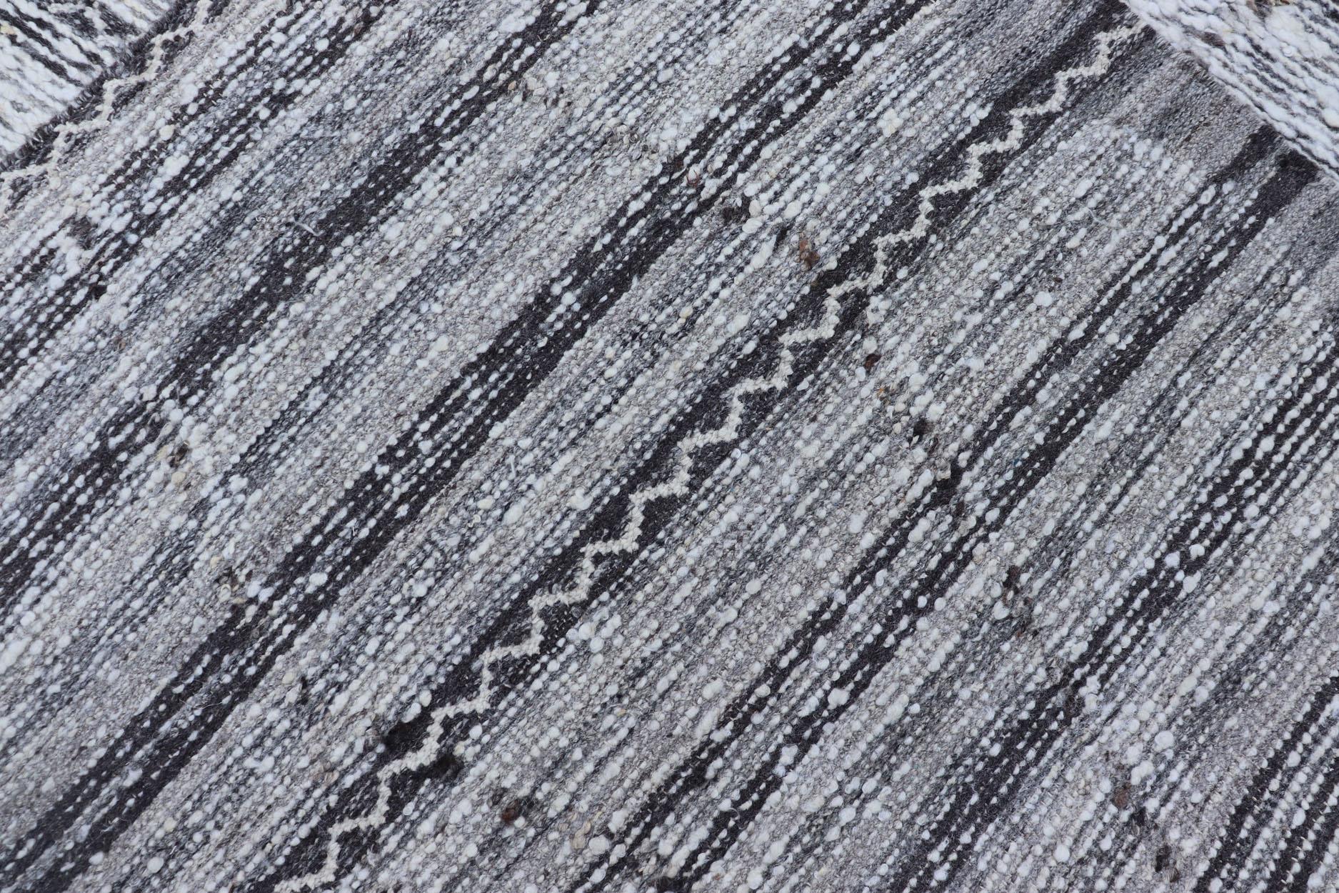 All-Neutral-Modern-Teppich in gebrochenem Weiß, Grau und Schwarz mit Diamanten, minimalistisches Design im Angebot 7
