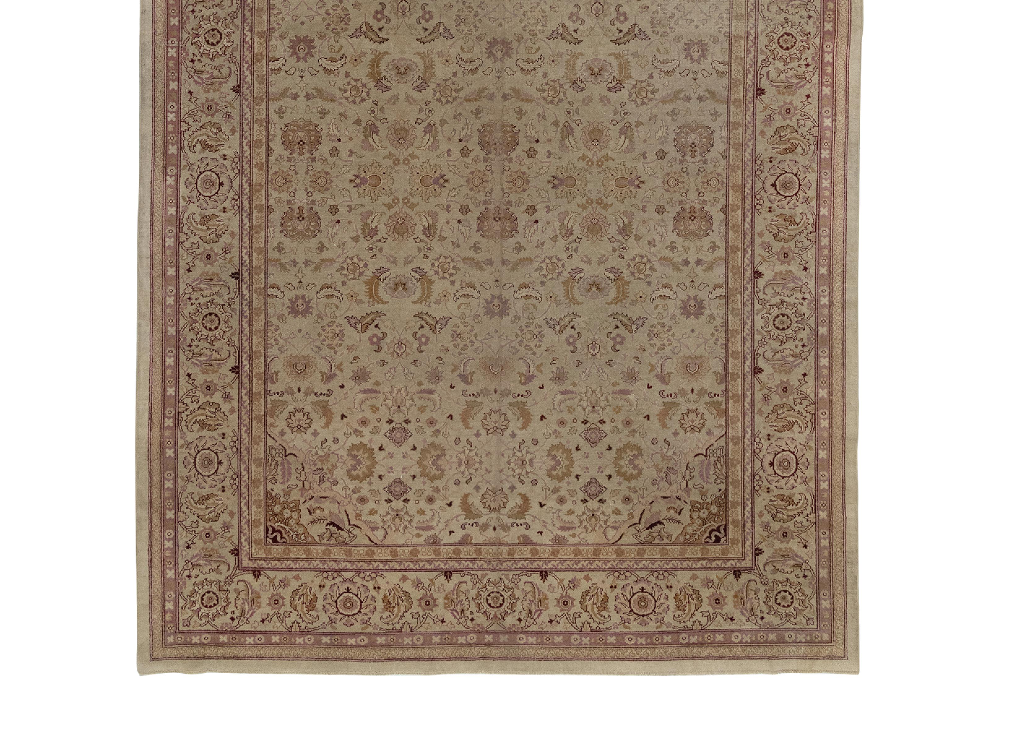 Hand-Knotted Indian Amritsar Rug, circa 19th Century For Sale